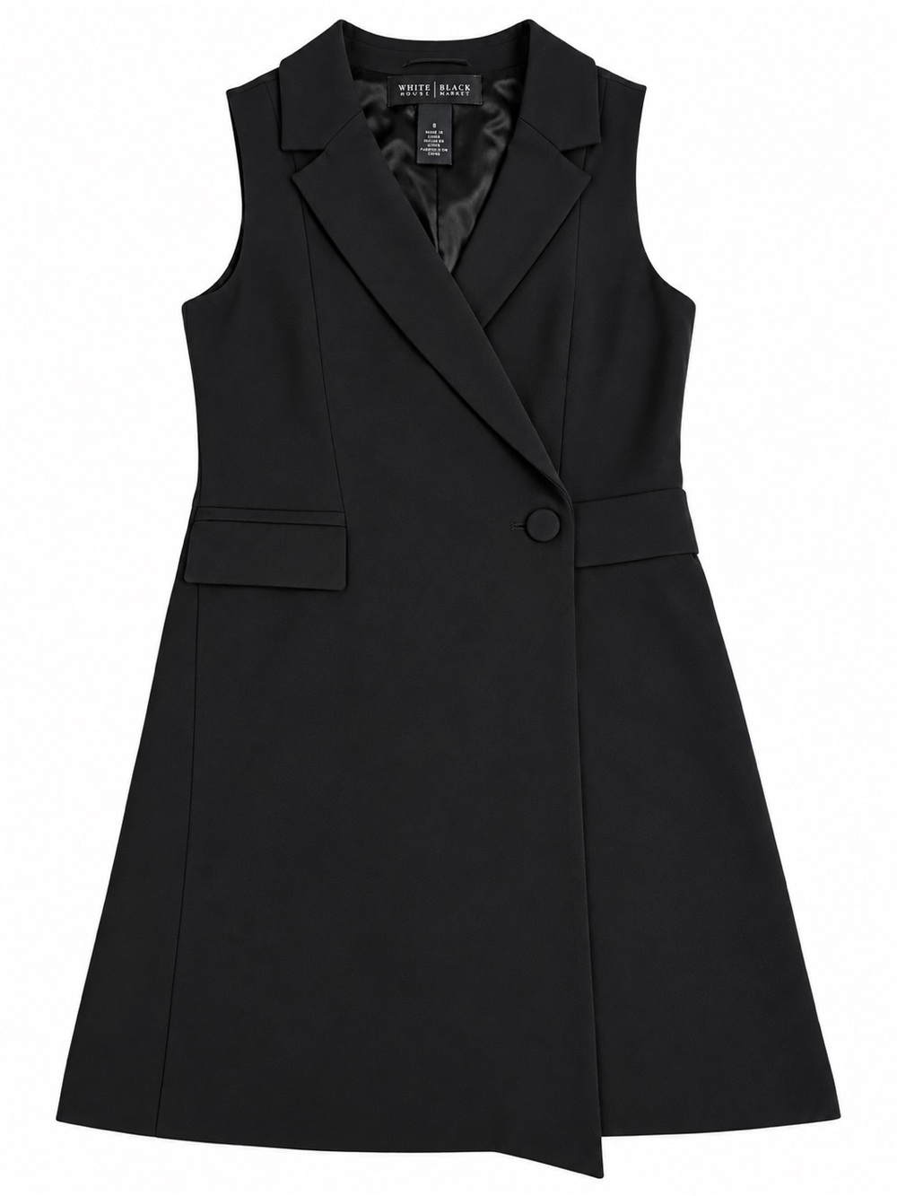 White House Black Market Black Sleeveless Blazer Dress